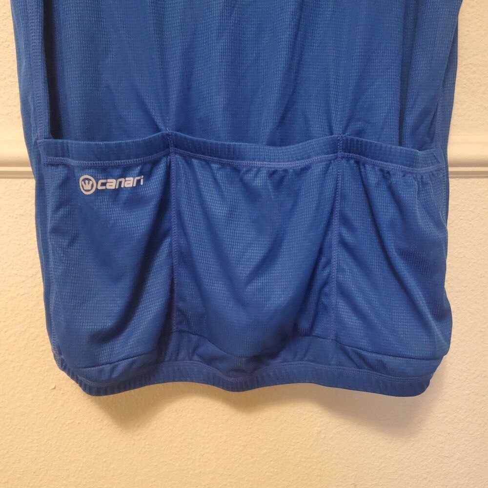 Canari Cycling Jersey Men's Size L Blue Short Sleeve 3 Back Pockets 1/2 Zip - Picture 9 of 12